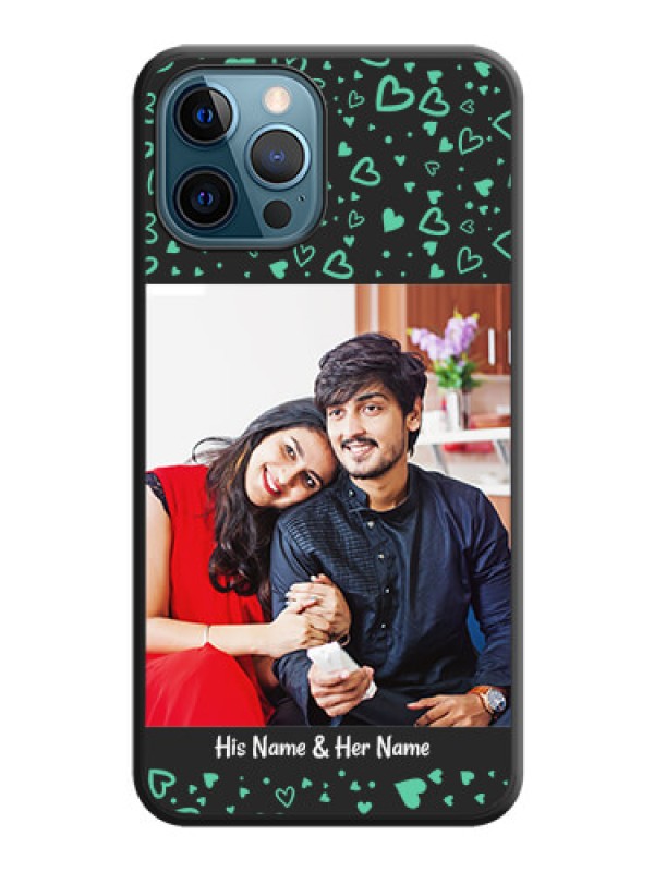 Custom Sea Green Indefinite Love Pattern on Photo on Space Black Soft Matte Mobile Cover - iPhone 12 Pro