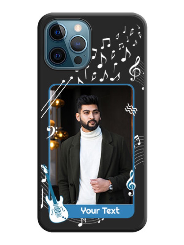 Custom Musical Theme Design with Text on Photo on Space Black Soft Matte Mobile Case - iPhone 12 Pro