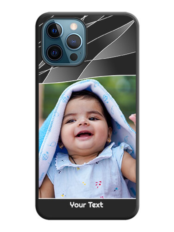 Custom Mixed Wave Lines on Photo on Space Black Soft Matte Mobile Cover - iPhone 12 Pro