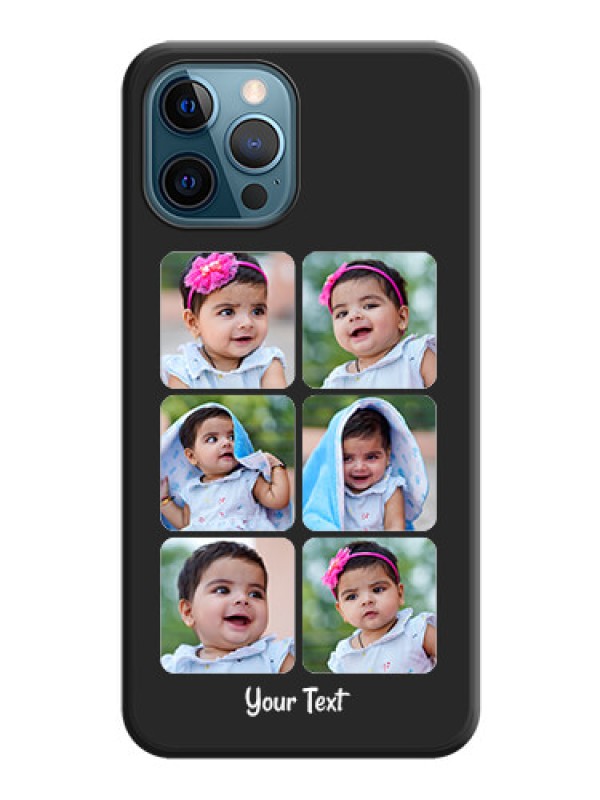Custom Floral Art with 6 Image Holder on Photo on Space Black Soft Matte Mobile Case - iPhone 12 Pro