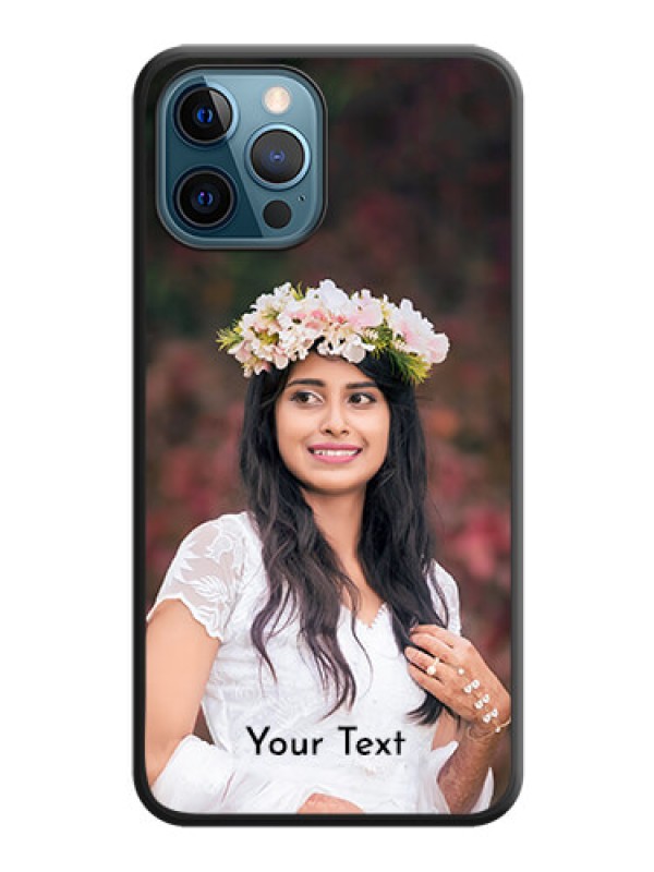 Custom Full Single Pic Upload With Text On Space Black Personalized Soft Matte Phone Covers -Apple Iphone 12 Pro