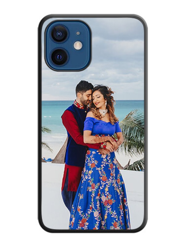 Custom Full Single Pic Upload On Space Black Personalized Soft Matte Phone Covers -Apple Iphone 12