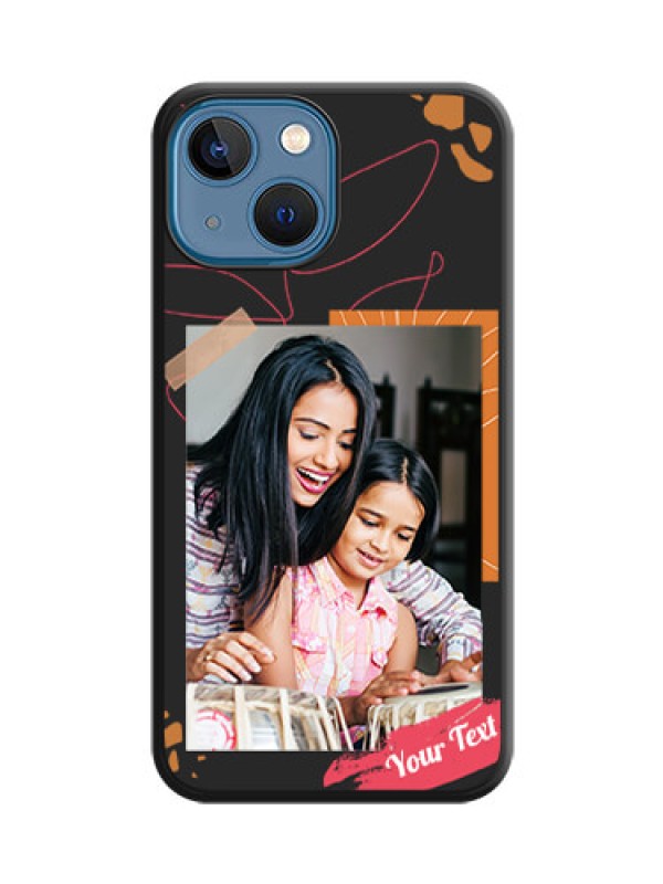 Custom Orange Photo Frame on Space Black Custom Soft Matte Phone Back Cover - iPhone 13 Mini