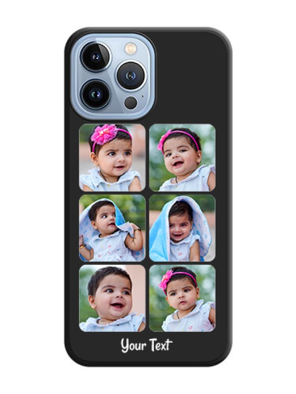 Custom Floral Art with 6 Image Holder on Photo on Space Black Soft Matte Mobile Case - iPhone 13 Pro Max
