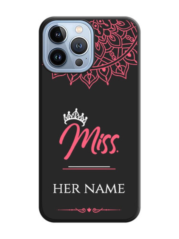 Custom Mrs Name with Floral Design on Space Black Personalized Soft Matte Phone Covers - iPhone 13 Pro Max