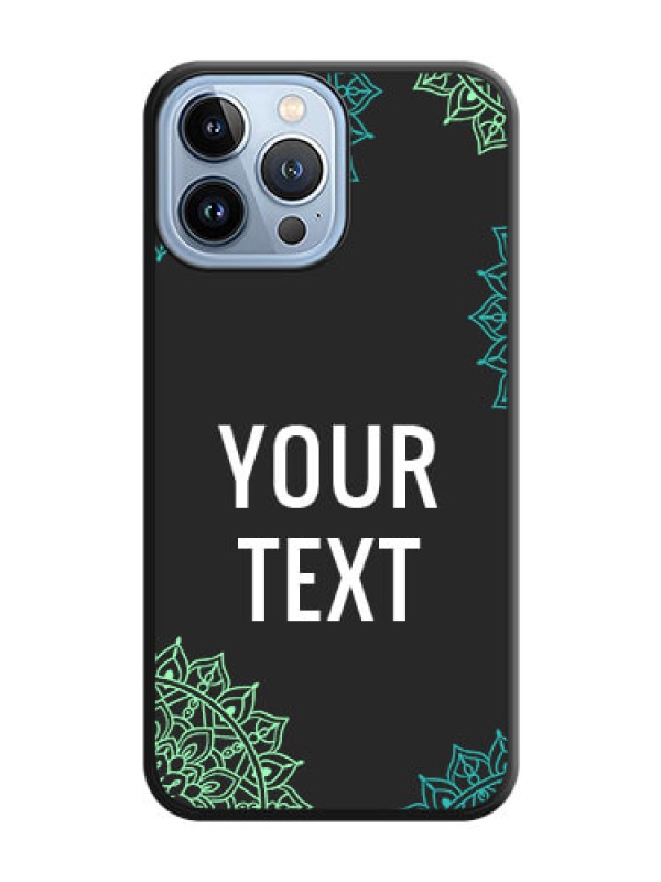 Custom Your Name with Floral Design on Space Black Custom Soft Matte Back Cover - iPhone 13 Pro Max