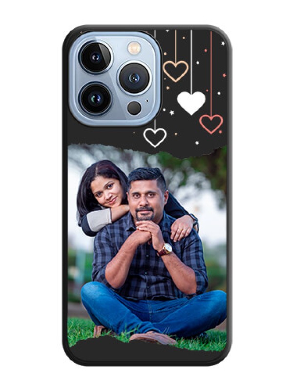 Custom Love Hangings with Splash Wave Picture on Space Black Custom Soft Matte Phone Back Cover - iPhone 13 Pro