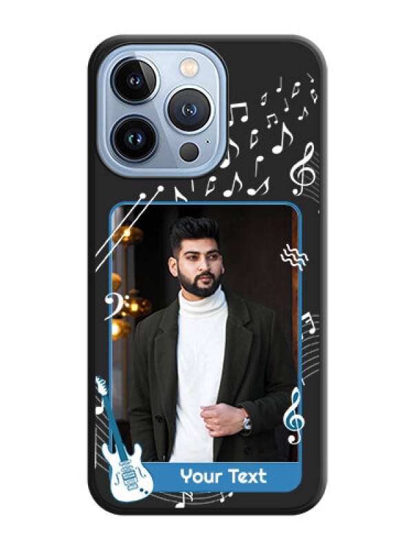 Custom Musical Theme Design with Text on Photo on Space Black Soft Matte Mobile Case - iPhone 13 Pro