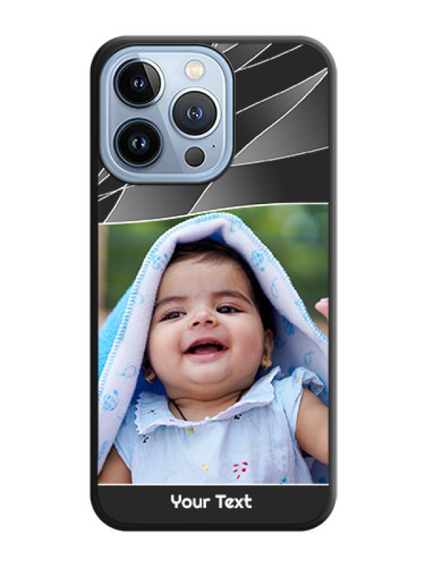 Custom Mixed Wave Lines on Photo on Space Black Soft Matte Mobile Cover - iPhone 13 Pro