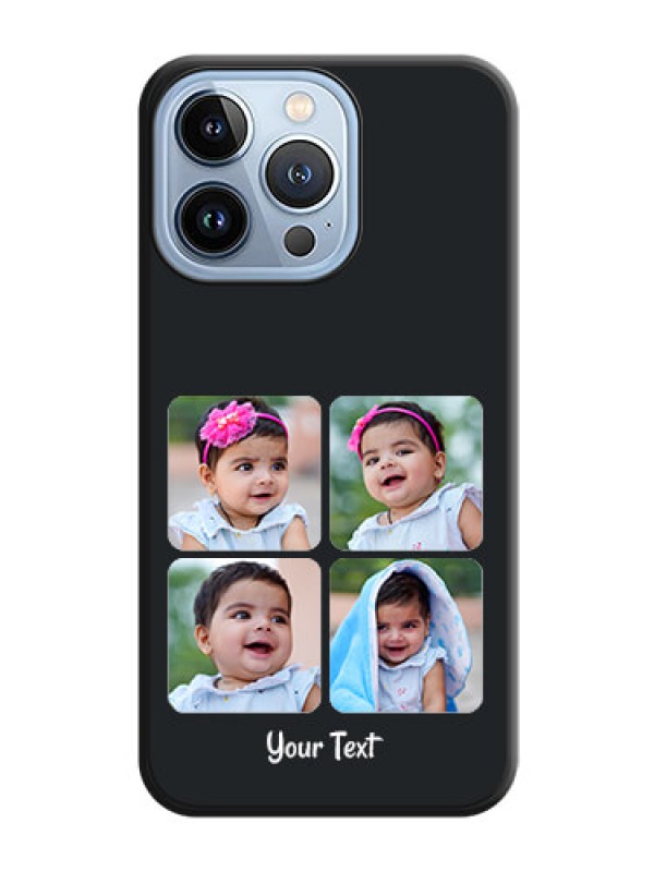 Custom Floral Art with 6 Image Holder on Photo on Space Black Soft Matte Mobile Case - iPhone 13 Pro