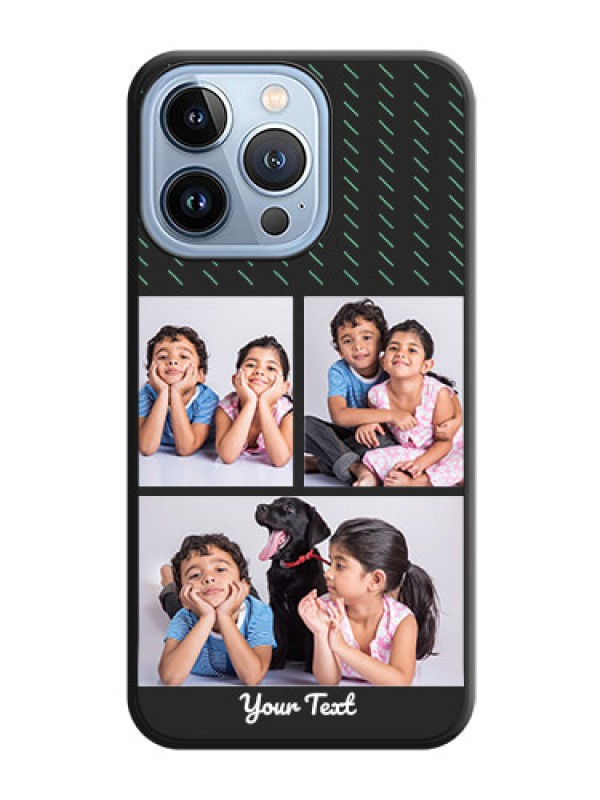 Custom Cross Dotted Pattern with 2 Image Holder on Personalised Space Black Soft Matte Cases - iPhone 13 Pro