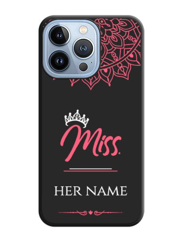 Custom Mrs Name with Floral Design on Space Black Personalized Soft Matte Phone Covers - iPhone 13 Pro