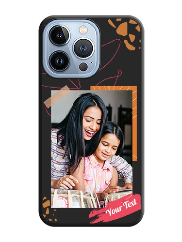 Custom Orange Photo Frame on Space Black Custom Soft Matte Phone Back Cover - iPhone 13 Pro