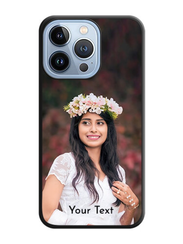 Custom Full Single Pic Upload With Text On Space Black Personalized Soft Matte Phone Covers -Apple Iphone 13 Pro