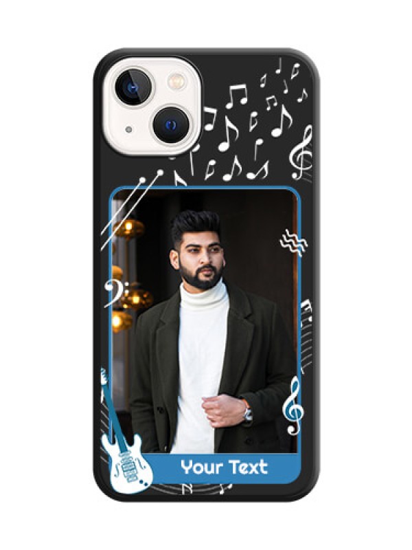 Custom Musical Theme Design with Text on Photo on Space Black Soft Matte Mobile Case - iPhone 13
