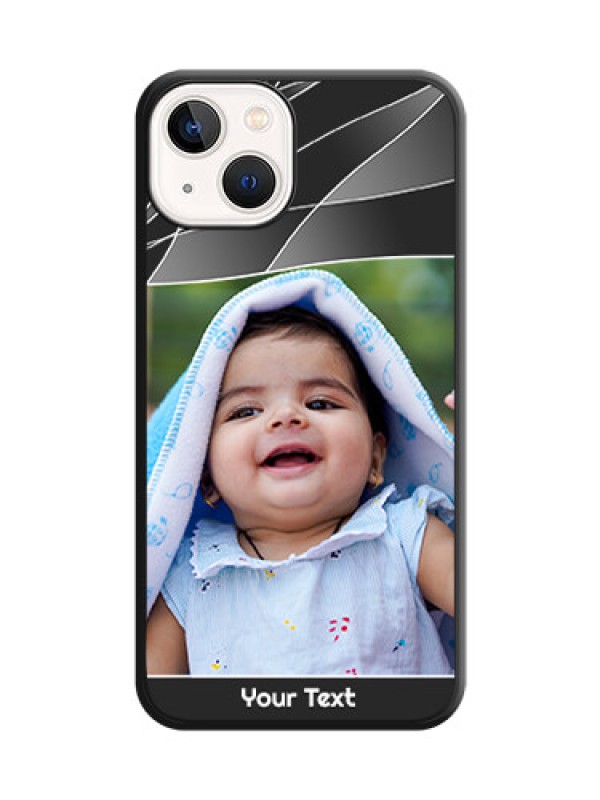 Custom Mixed Wave Lines on Photo on Space Black Soft Matte Mobile Cover - iPhone 13