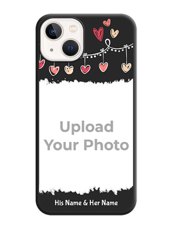 Custom Pink Love Hangings with Name on Space Black Custom Soft Matte Phone Cases - iPhone 14 Plus