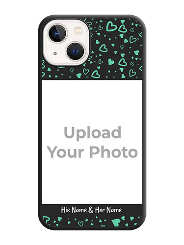 Custom Sea Green Indefinite Love Pattern on Photo on Space Black Soft Matte Mobile Cover - iPhone 14 Plus