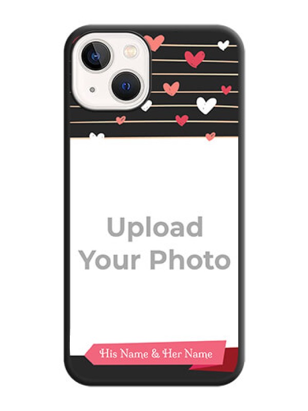 Custom Love Pattern with Name on Pink Ribbon  on Photo on Space Black Soft Matte Back Cover - iPhone 14 Plus