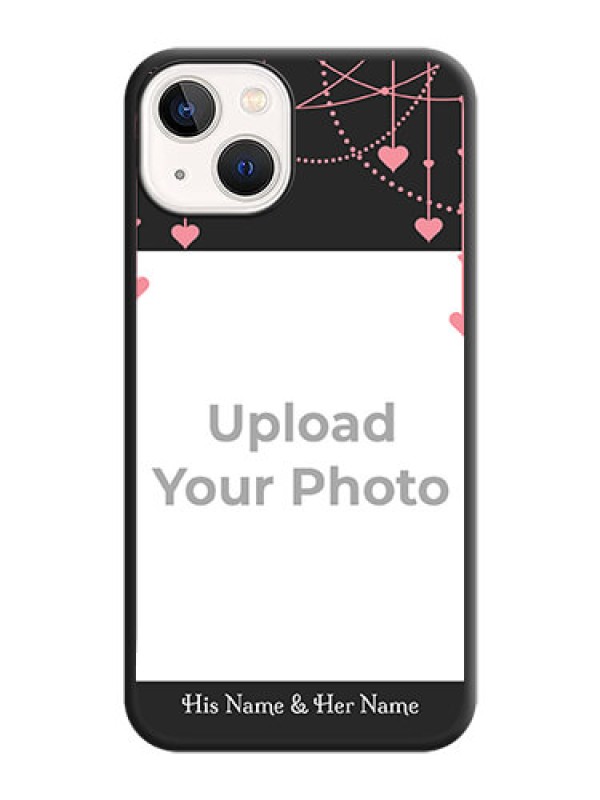 Custom Pink Love Hangings with Text on Space Black Custom Soft Matte Back Cover - iPhone 14 Plus