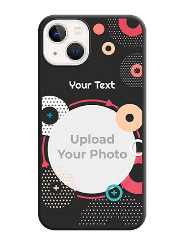 Custom Multicoloured Round Image on Personalised Space Black Soft Matte Cases - iPhone 14 Plus