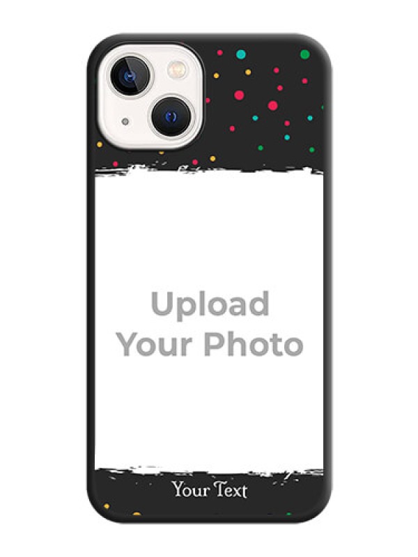 Custom Multicolor Dotted Pattern with Text on Space Black Custom Soft Matte Phone Back Cover - iPhone 14 Plus