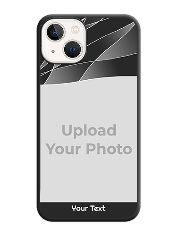 Custom Mixed Wave Lines on Photo on Space Black Soft Matte Mobile Cover - iPhone 14 Plus