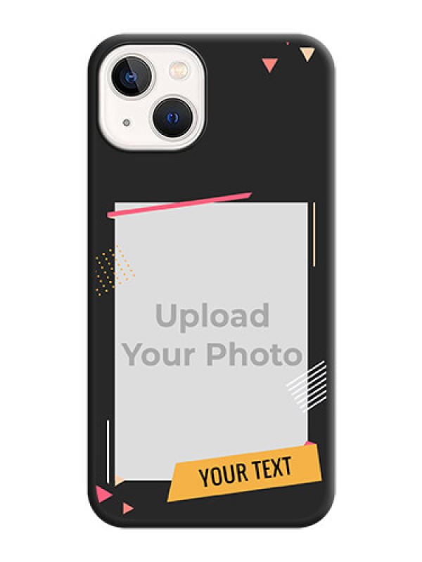 Custom Photo Frame with Triangle Small Dots on Photo on Space Black Soft Matte Back Cover - iPhone 14 Plus