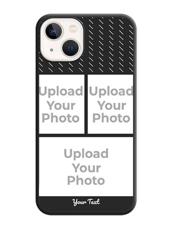 Custom Cross Dotted Pattern with 2 Image Holder  on Personalised Space Black Soft Matte Cases - iPhone 14 Plus