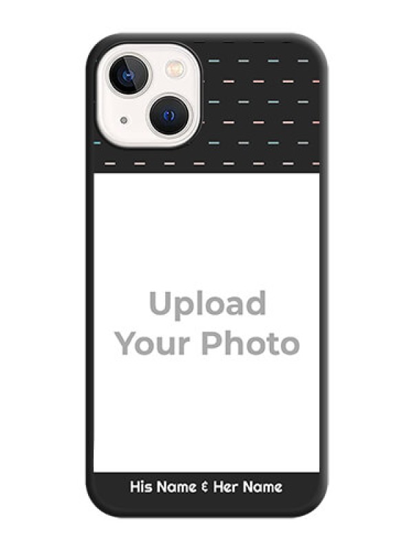 Custom Line Pattern Design with Text on Space Black Custom Soft Matte Phone Back Cover - iPhone 14 Plus