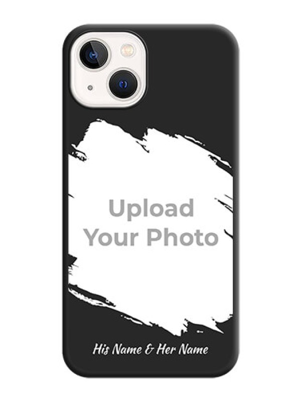 Custom Grunge Brush Strokes on Photo on Space Black Soft Matte Back Cover - iPhone 14 Plus