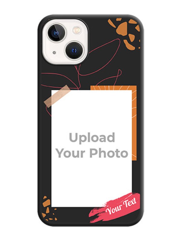 Custom Orange Photo Frame on Space Black Custom Soft Matte Phone Back Cover - iPhone 14 Plus