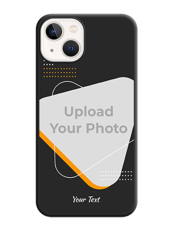 Custom Yellow Triangle on Photo on Space Black Soft Matte Phone Cover - iPhone 14 Plus