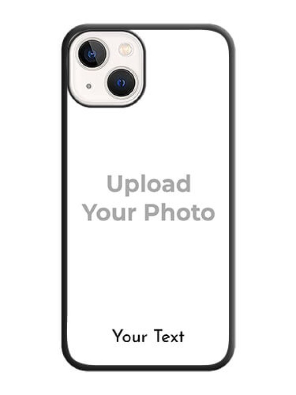 Custom Full Single Pic Upload With Text On Space Black Personalized Soft Matte Phone Covers -Apple Iphone 14 Plus