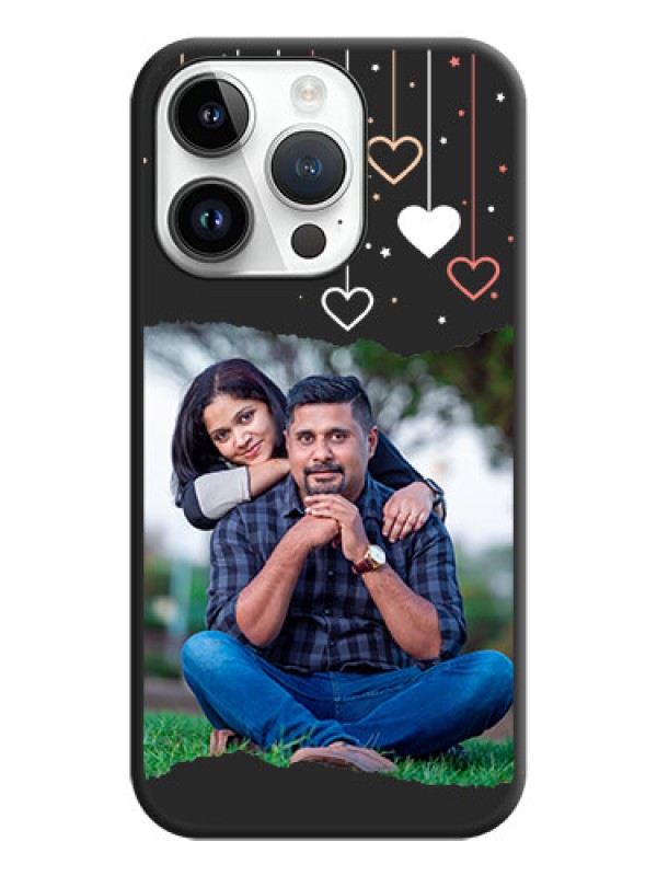 Custom Love Hangings with Splash Wave Picture on Space Black Custom Soft Matte Phone Back Cover - iPhone 14 Pro Max