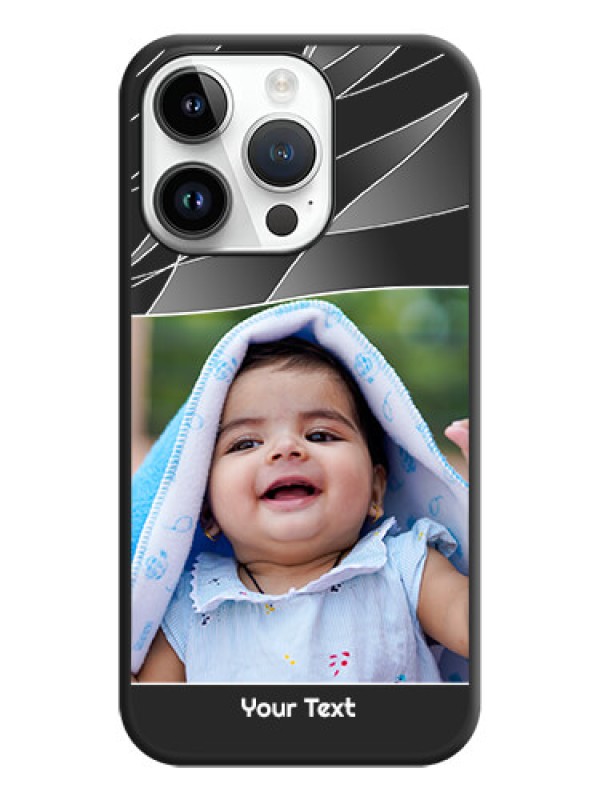 Custom Mixed Wave Lines on Photo on Space Black Soft Matte Mobile Cover - iPhone 14 Pro Max