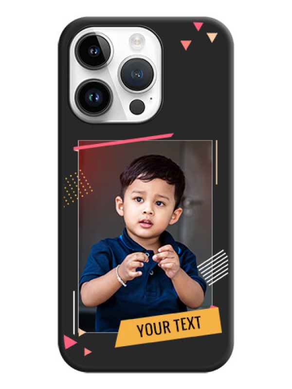 Custom Photo Frame with Triangle Small Dots on Photo on Space Black Soft Matte Back Cover - iPhone 14 Pro Max