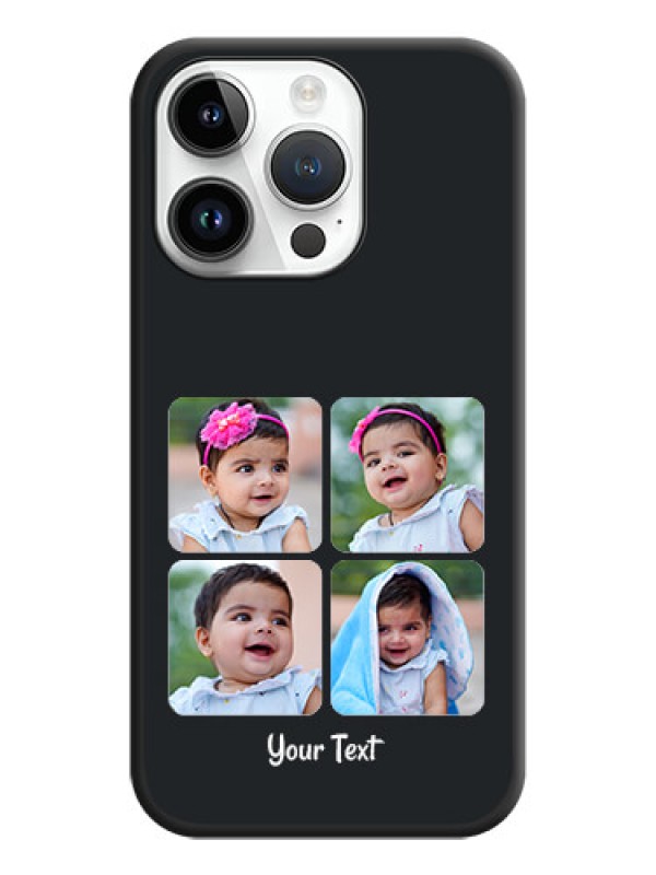 Custom Floral Art with 6 Image Holder on Photo on Space Black Soft Matte Mobile Case - iPhone 14 Pro Max