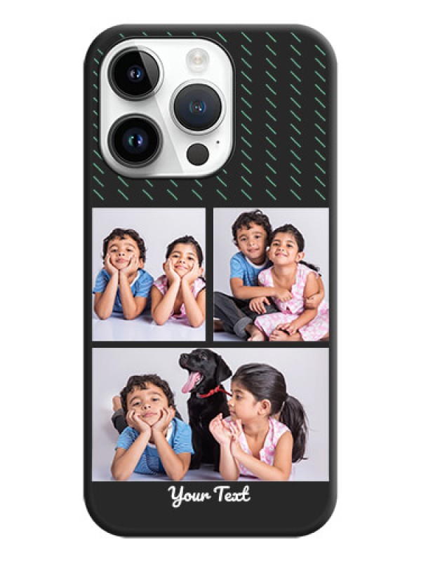 Custom Cross Dotted Pattern with 2 Image Holder  on Personalised Space Black Soft Matte Cases - iPhone 14 Pro Max