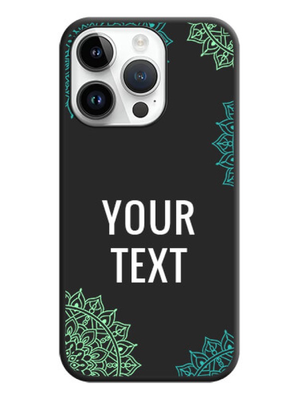 Custom Your Name with Floral Design on Space Black Custom Soft Matte Back Cover - iPhone 14 Pro Max