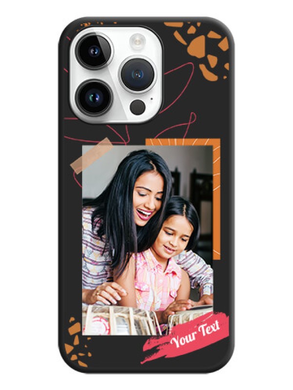 Custom Orange Photo Frame on Space Black Custom Soft Matte Phone Back Cover - iPhone 14 Pro Max