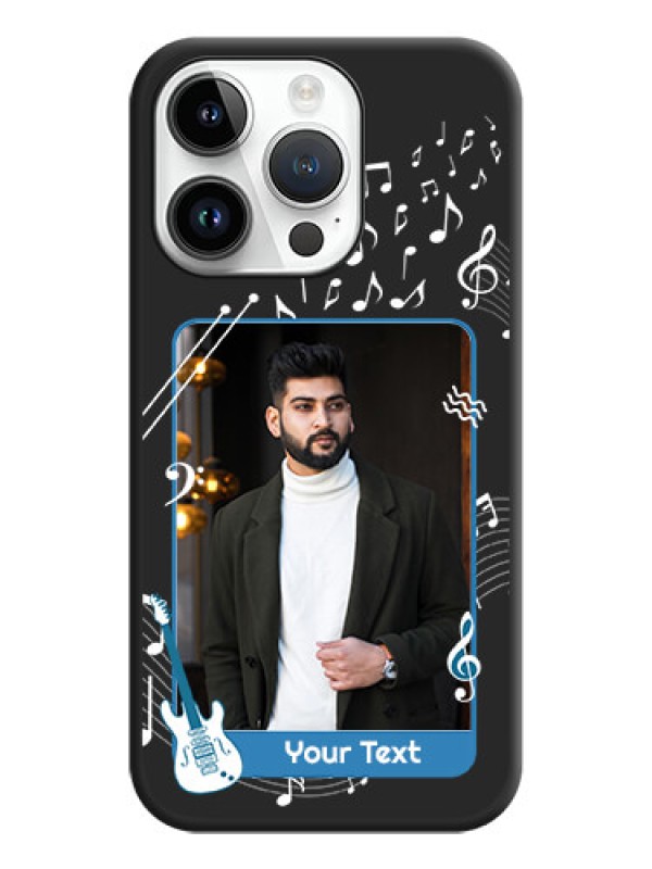 Custom Musical Theme Design with Text on Photo on Space Black Soft Matte Mobile Case - iPhone 14 Pro