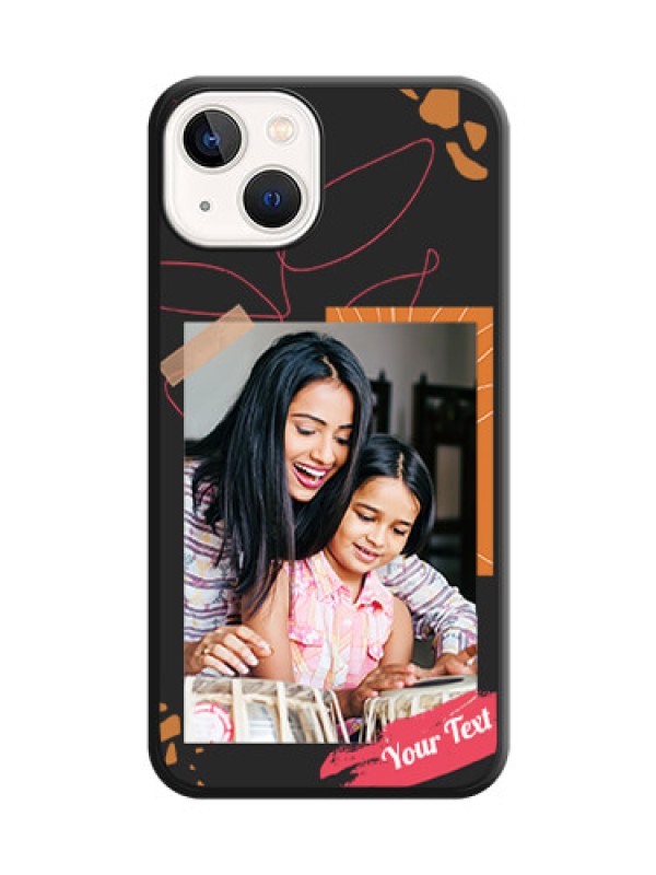 Custom Orange Photo Frame on Space Black Custom Soft Matte Phone Back Cover - Apple iPhone 14