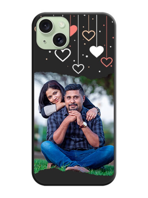 Custom Love Hangings with Splash Wave Picture on Space Black Custom Soft Matte Phone Back Cover - iPhone 15 Plus