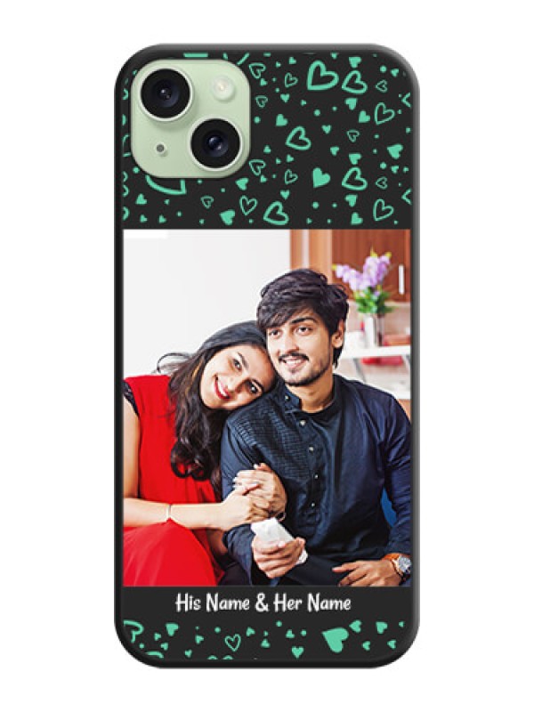 Custom Sea Green Indefinite Love Pattern - Photo on Space Black Soft Matte Mobile Cover - iPhone 15 Plus
