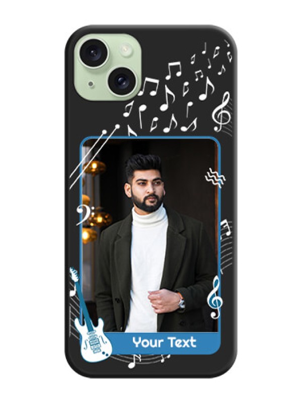 Custom Musical Theme Design with Text - Photo on Space Black Soft Matte Mobile Case - iPhone 15 Plus