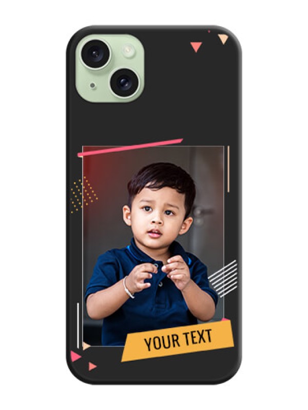 Custom Photo Frame with Triangle Small Dots - Photo on Space Black Soft Matte Back Cover - iPhone 15 Plus