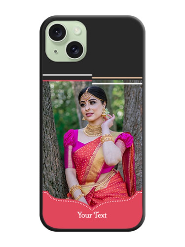 Custom Classic Plain Design with Name - Photo on Space Black Soft Matte Phone Cover - iPhone 15 Plus