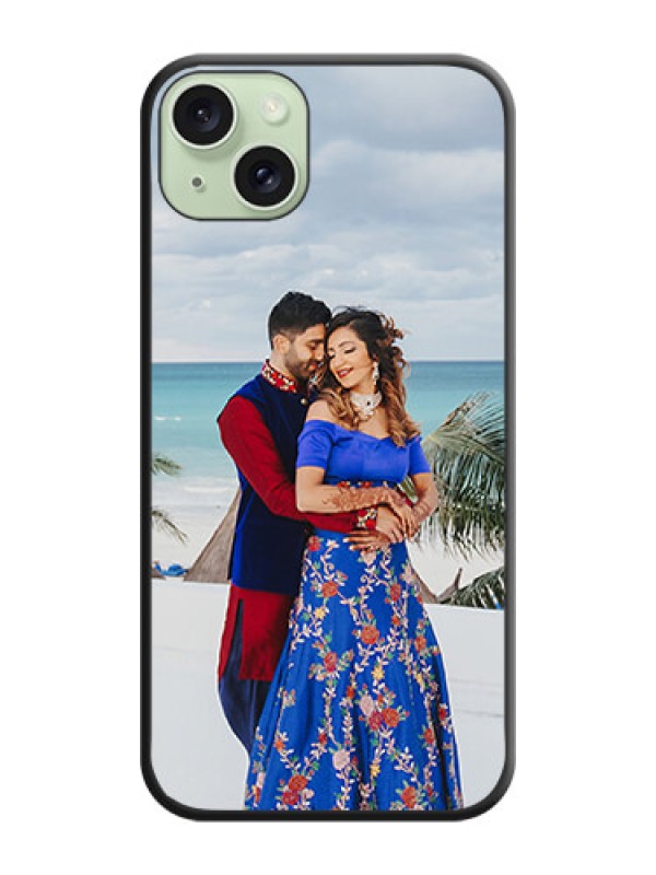 Custom Full Single Pic Upload On Space Black Personalized Soft Matte Phone Covers - iPhone 15 Plus