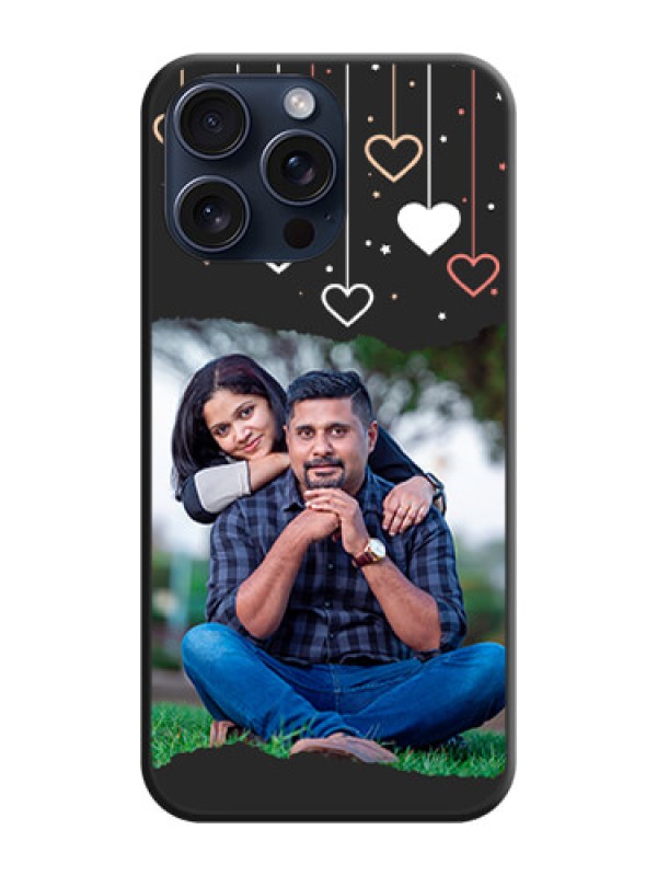 Custom Love Hangings with Splash Wave Picture on Space Black Custom Soft Matte Phone Back Cover - iPhone 15 Pro Max